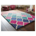 Flair Rugs koberce Ručně všívaný kusový koberec Illusion Rosella Pink/Blue - 80x150 cm