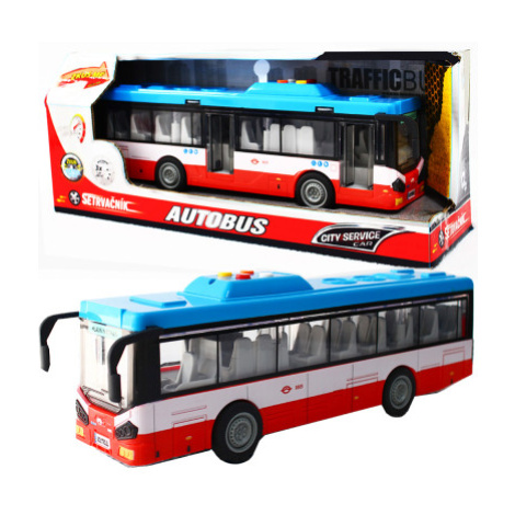 Městský autobus na setrvačník s osvětlením a zvukem - červený Sparkys