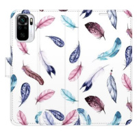 iSaprio flip pouzdro Colorful Feathers pro Xiaomi Redmi Note 10 / Note 10S