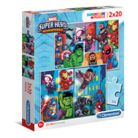 Clementoni - Puzzle Supercolor 2x20 Superhero