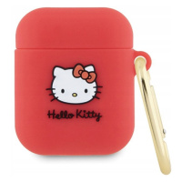 Hello Kitty Silicone 3D Kitty Head Pouzdro AirPods 1/2 gen (fuchsiové)