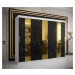 Šatní skříň Abi Golden Pole Barva korpusu: Bílá, Rozměry: 250 cm, Dveře: Černý Marmur + zlaté zr