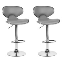 Sada 2 barových židlí s ekokůže šedá CONWAY, 160606