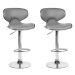 Sada 2 barových židlí s ekokůže šedá CONWAY, 160606