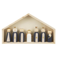IB Laursen Vánoční betlém se 7 ručně malovanými dřevěnými figurkami