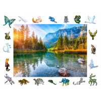 Puzzle Dřevěné Premium 3D pro dospělé Jezero Krajina Velké dárek