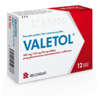 VALETOL 300MG/150MG/50MG TBL NOB 12