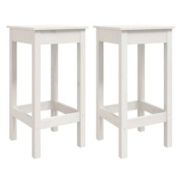 Shumee Barové židle 2 ks bílé 40 × 40 × 78 cm masivní borové dřevo