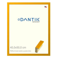 DANTIK rámeček 40 × 50, PERLA žlutý lesklý vysoký plexi čiré