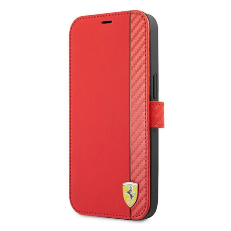 Ferrari FESAXFLBKP13XRE knížkové pouzdro iPhone 13 Pro MAX 6.7" red On Track Carbon Stripe G3FERRARI