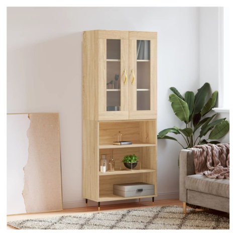 vidaXL Skříň highboard dub sonoma 69,5 x 34 x 180 cm kompozitní dřevo