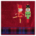 Bavlněný vánoční ručník červený s cínovými vojáčky