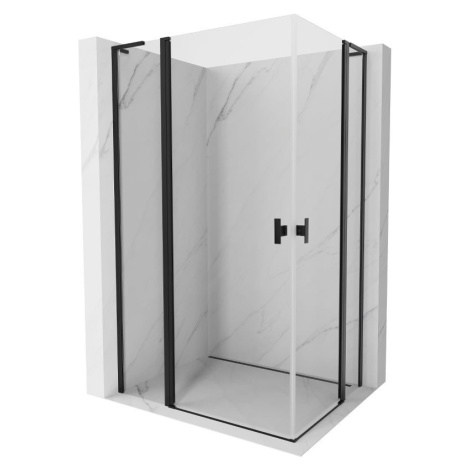MEXEN/S Mist L Duo sprchový kout dveře křídlové 120 x 95, transparent, černá 8A4L-120-095-70-00