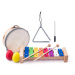 Muzikální set xylofon,bubínek, triangl, 2 maracas vajíčka