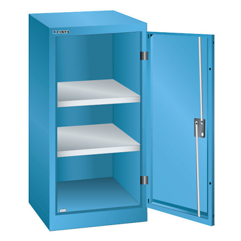 LISTA Skříň s otočnými dveřmi, 2 police, šířka 500 mm, světlá modrá
