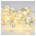 ACA Lighting plastové baňky se sněhuláky, 10 LED dekorační řetěz na baterie (3xAA), WW, IP20, 13