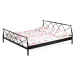 Kovová jednolůžková postel GRANNY 180x200 cm, černý mat