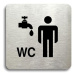 Accept Piktogram "umývárna, WC muži" (80 × 80 mm) (stříbrná tabulka - černý tisk bez rámečku)
