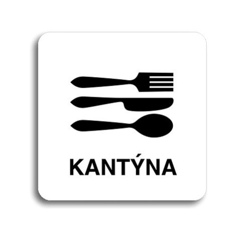 Accept Piktogram "kantýna II" (80 × 80 mm) (bílá tabulka - černý tisk bez rámečku)