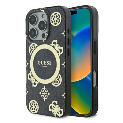 Kryt Guess GUHMP16XH4PYEEK iPhone 16 Pro Max   6.9" black hardcase IML Peony On 4G Background Ma