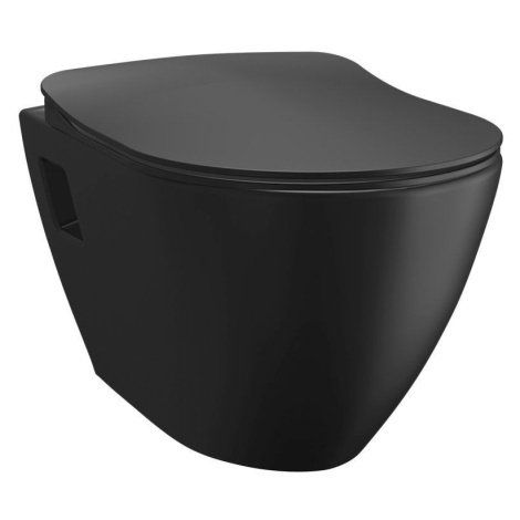SAPHO PAULA závěsná WC mísa, 35,5x50cm, černá mat TP325-51SM