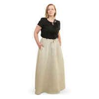 Lněná dámská dlouhá sukně - přírodní, velikost M