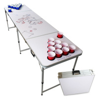 BeerCup Backspin, Beer Pong stůl, souprava, bílý, DIY, rukojeti, držáky na míčky, 6 míčků