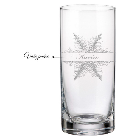 Dekorant Vánoční sklenice na vodu a nealko VLOČKA 1KS