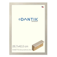 DANTIK rámeček 29,7 × 42, KASSETTE bílý prodřený plexi čiré