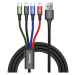 Baseus Fast 4-in-1 kabel s 2x Lightning/USB-C/MicroUSB 3.5A 1.2m černý