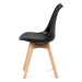 Jídelní židle Lina černá, plast + eko kůže
