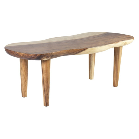 Estila Luxusní masivní konferenční stolek Sulawesi s oválnou organickou deskou ze dřeva suar v h