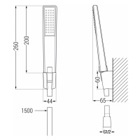 MEXEN/S Royo R72 Set umyvadlové a vanové baterie s příslušenstvím, černá 72213R72-70