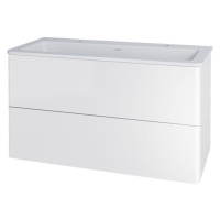 MEREO Siena, koupelnová skříňka s umyvadlem z litého mramoru 101 cm, bílá lesk CN412M2