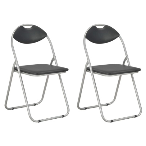 vidaXL Skládací jídelní židle 2 ks černé umělá kůže