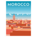 Ilustrace Morocco travel retro poster, vintage banner., Rinat Khairitdinov, 30 × 40 cm