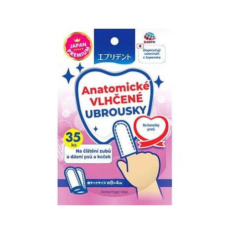 Japan Premium Anatomické vlhčené ubrousky na konečky prstů na čištění zubů a dásní 35 ks