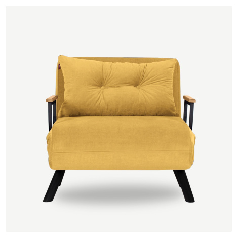 Hanah Home Rozkládací křeslo Single Sando hořčicové