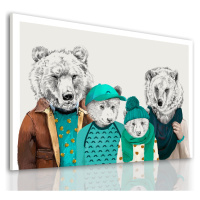 Obraz na plátně HIPSTER BEER FAMILY B různé rozměry Ludesign ludesign obrazy: 70x50 cm