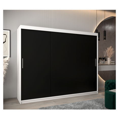 Šatní skříň Abi T0 Barva korpusu: Bílá, Rozměry: 250 cm, Dveře: Černá