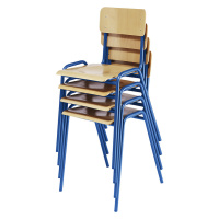 eurokraft basic Stohovací židle, buková překližka, bal.j. 4 ks, podstavec hořcově modrý