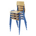 eurokraft basic Stohovací židle, buková překližka, bal.j. 4 ks, podstavec hořcově modrý