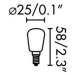 FARO LED žárovka T26 filament E14 1W 2700K