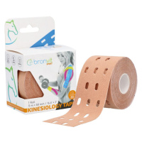 BronVit Sport Kinesio Tape děrovaný 5 cm x 5 m tejpovací páska béžová