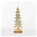 ACA Lighting dřevěná dekorace vánoční strom, 4 mini LED WW na baterie (2XAAA) stříbrný měděný dr