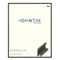 DANTIK rámeček 40 × 50, ALU profil 6035 Dýha černý plexi čiré