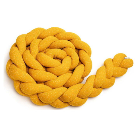 Hořčicově žlutý bavlněný pletený mantinel T-TOMI , délka 360 cm