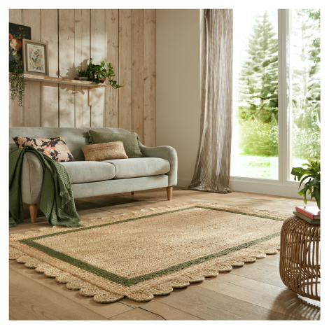 Kusový koberec Grace Jute Natural/Green 160x230 cm Flair Rugs