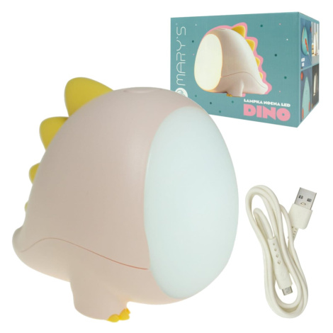 Dětská noční LED lampa DINO RŮŽOVÁ Berge