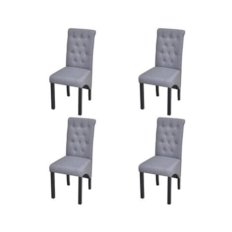 Jídelní židle 4 ks světle šedé textil SHUMEE